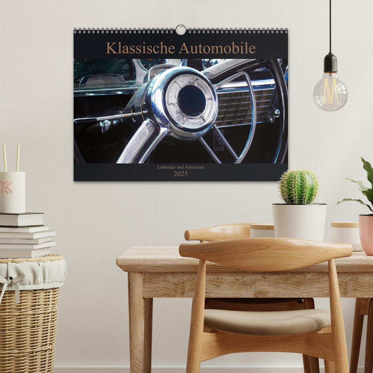 Klassische Automobile - Lenkräder und Armaturen (Wandkalender 2025 DIN A3 quer), CALVENDO Monatskalender