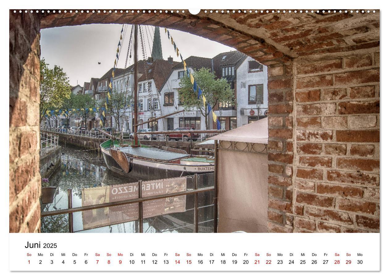 Buxtehude - Eine Perle in Niedersachsen (hochwertiger Premium Wandkalender 2025 DIN A2 quer), Kunstdruck in Hochglanz