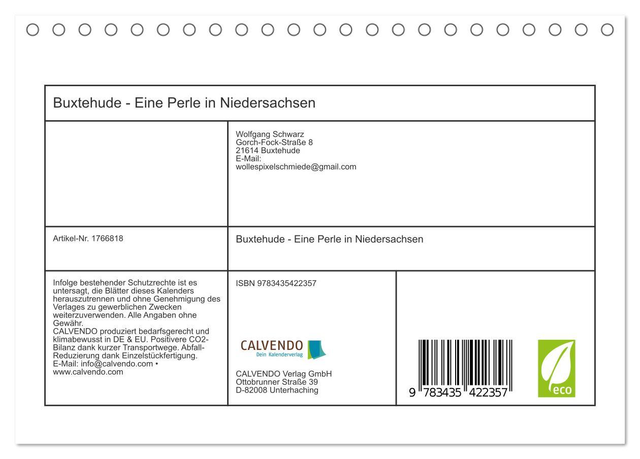 Buxtehude - Eine Perle in Niedersachsen (Tischkalender 2025 DIN A5 quer), CALVENDO Monatskalender