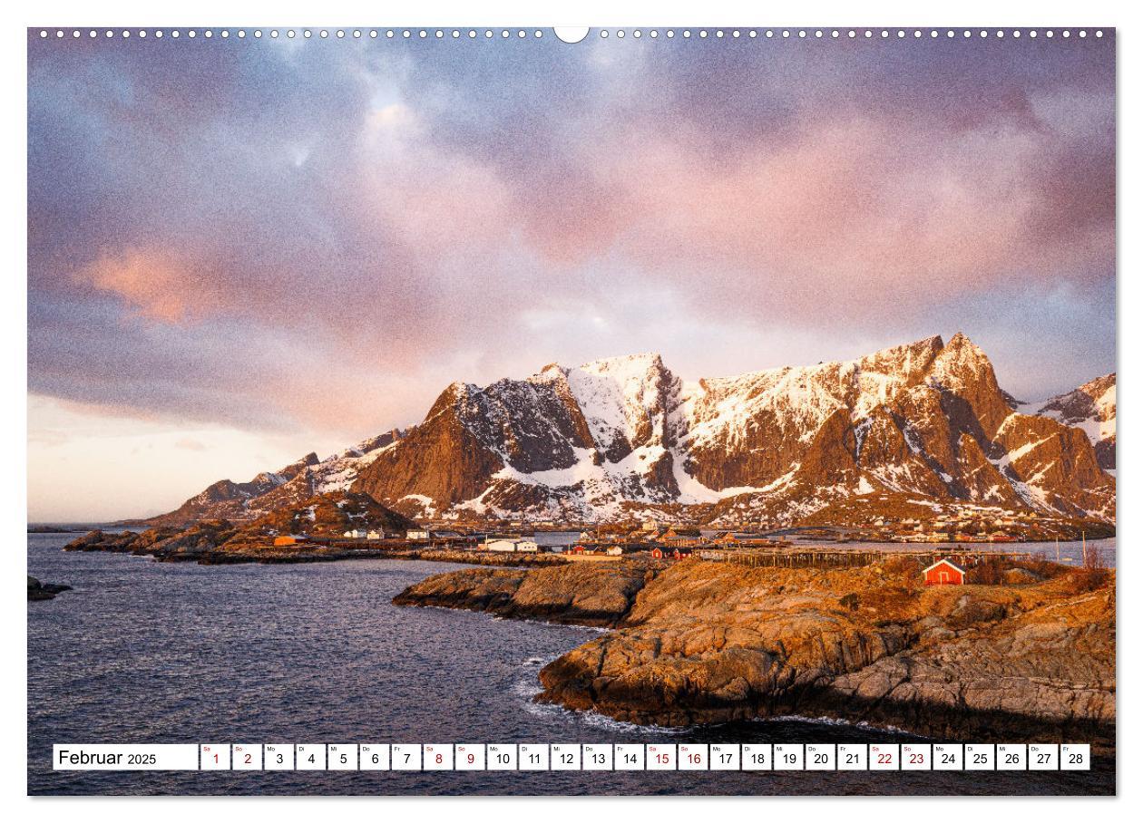 Licht des Nordens - LOFOTEN (hochwertiger Premium Wandkalender 2025 DIN A2 quer), Kunstdruck in Hochglanz