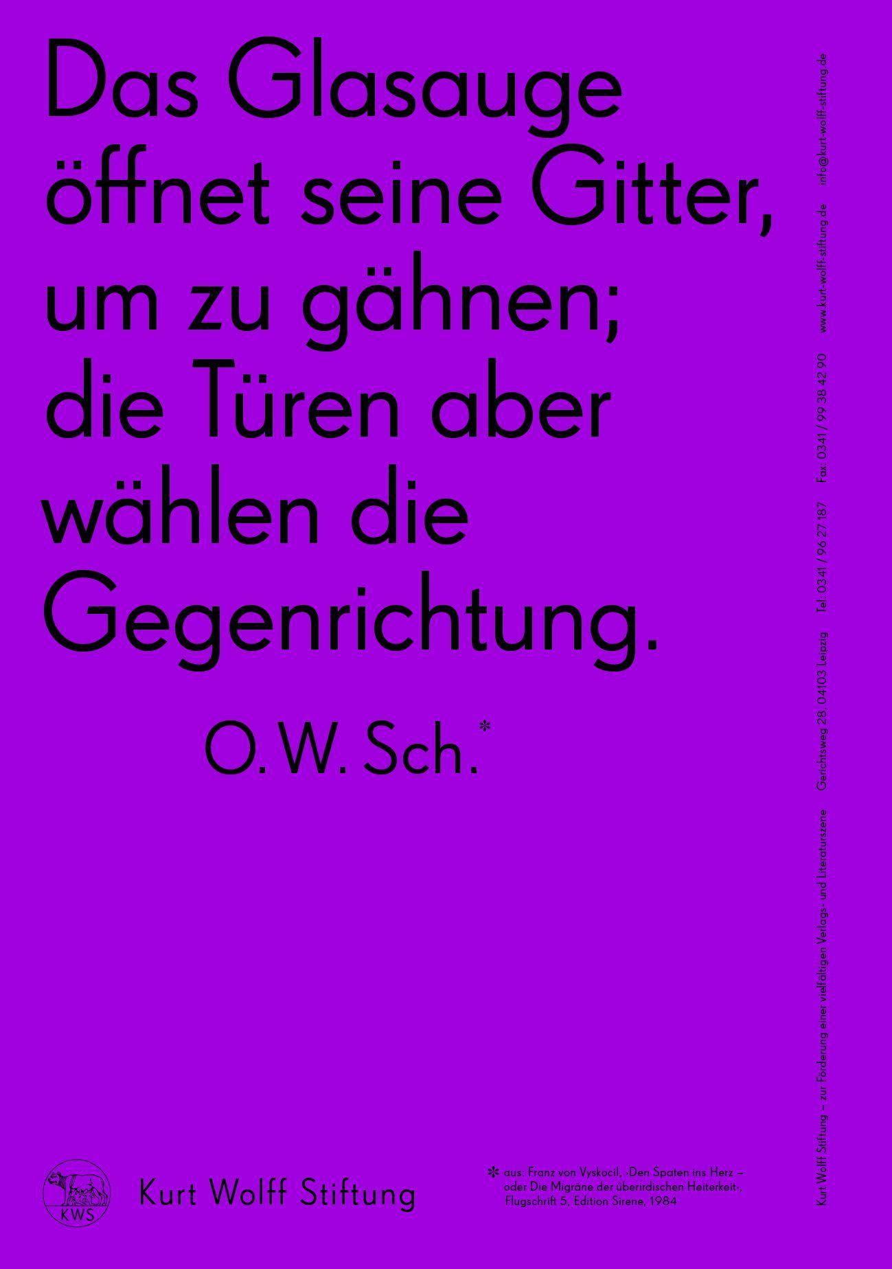 Kurt Wolff Stiftung: es geht um das Buch - 19. Jahrgang