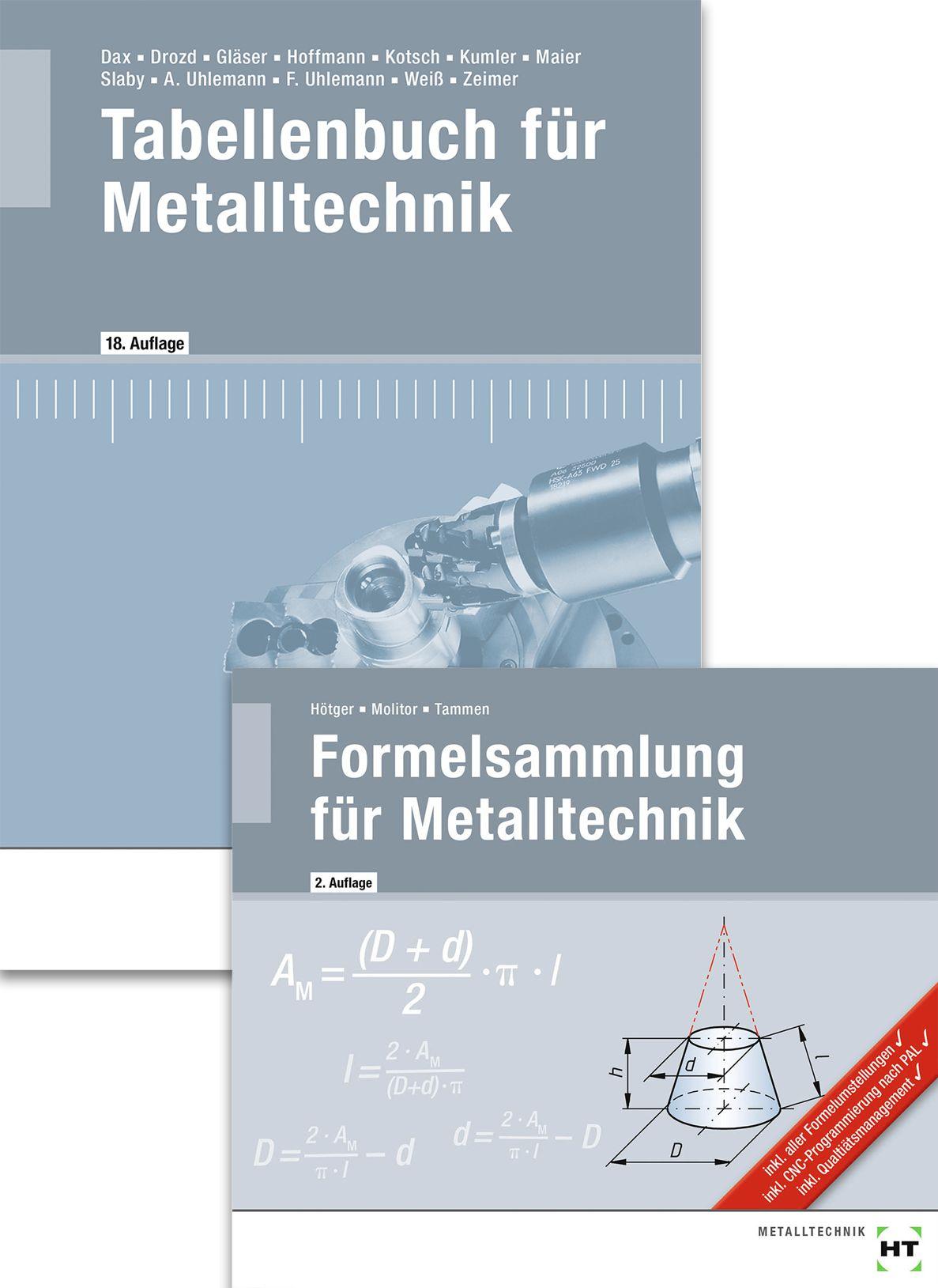 Paket Tabellenbuch für Metalltechnik und Formelsammlung für Metalltechnik