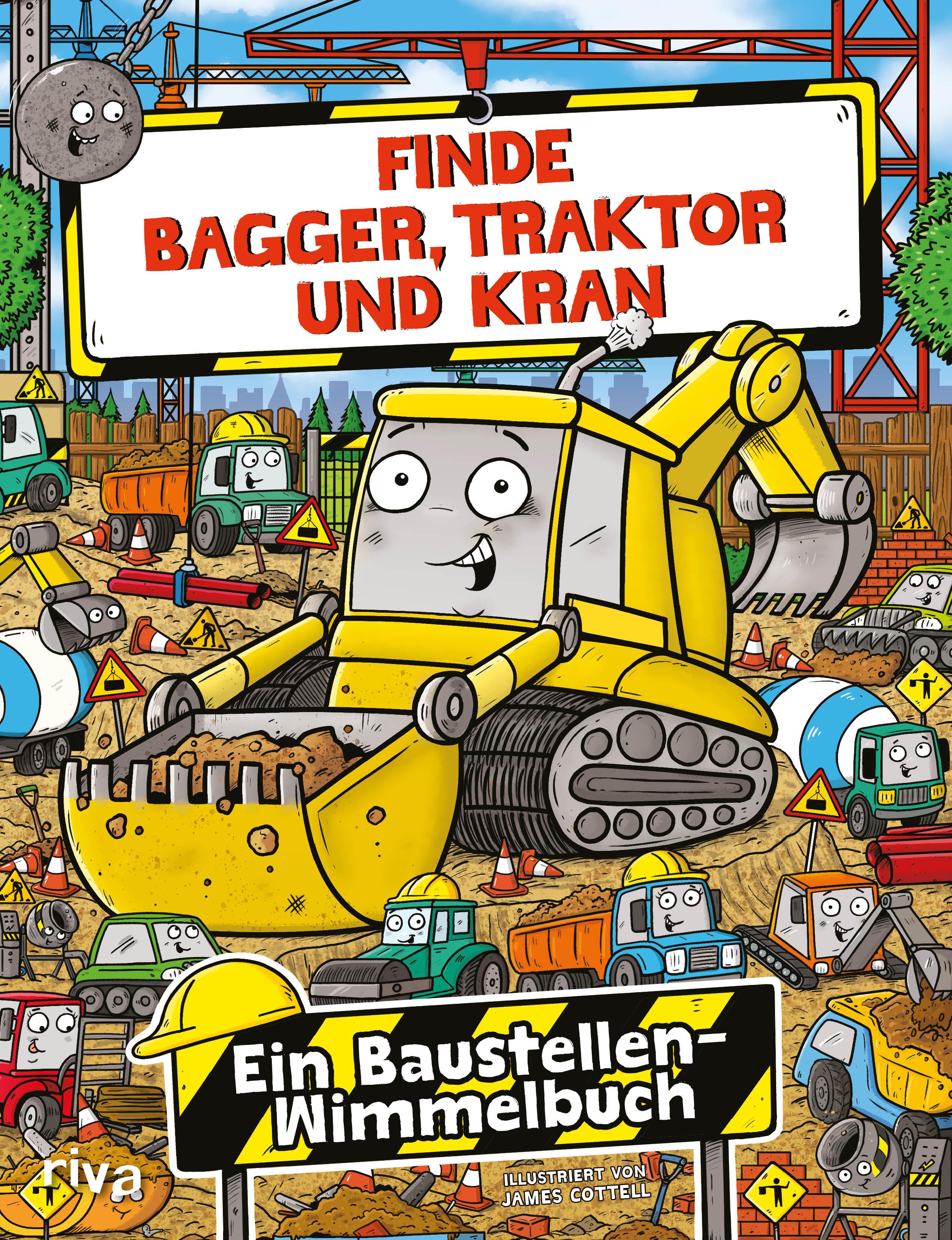 Finde Bagger, Traktor und Kran