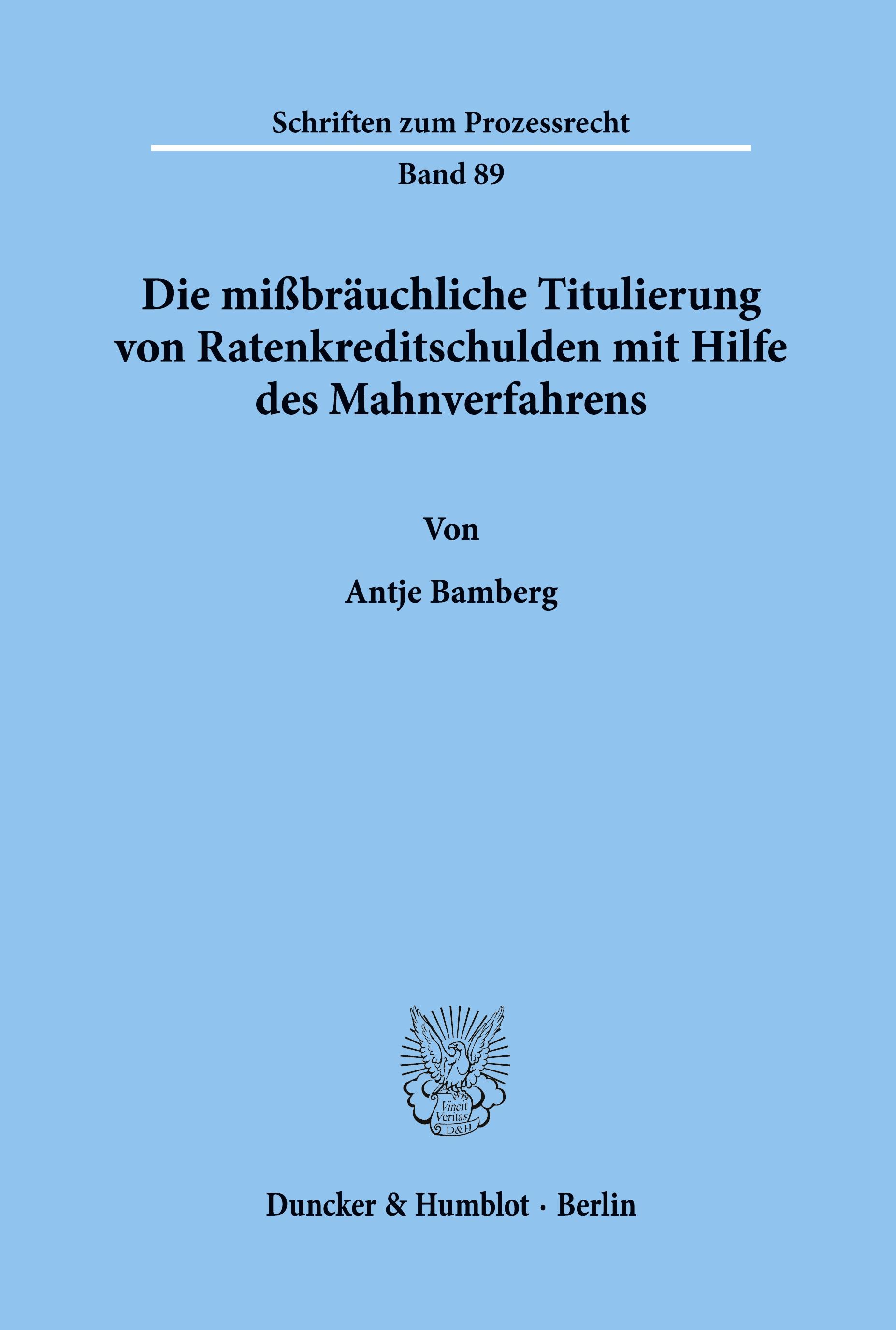 Die mißbräuchliche Titulierung von Ratenkreditschulden mit Hilfe des Mahnverfahrens.