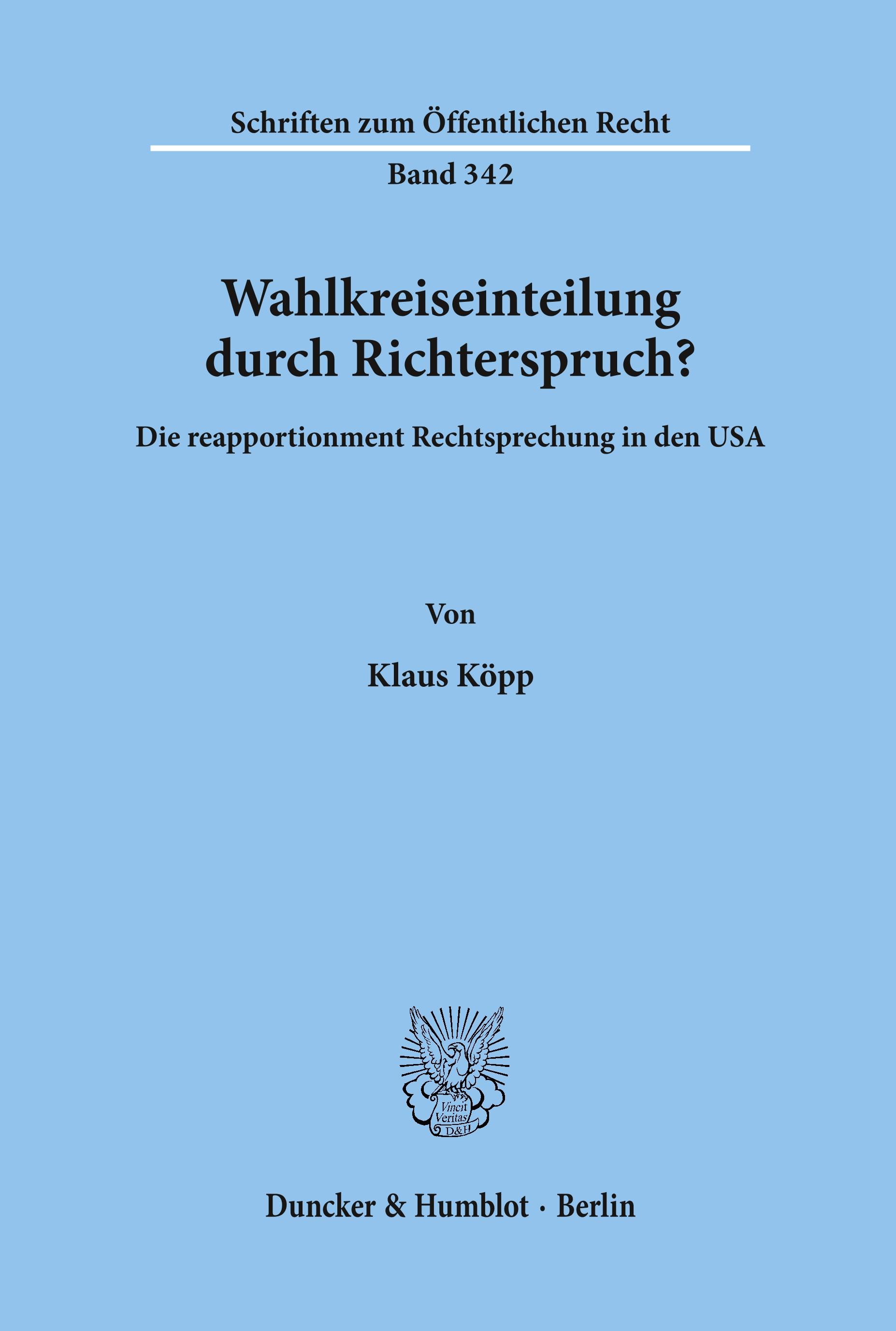 Wahlkreiseinteilung durch Richterspruch?