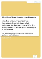 Ursachen und Auswirkungen von Geschäftsstellenschließungen bei regionalen Kreditinstituten aus Sicht des Managements und mögliche Entwicklungen in der Zukunft