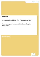 Stock Option Pläne für Führungskräfte