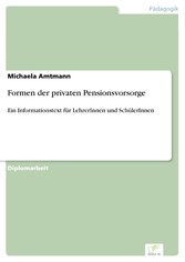 Formen der privaten Pensionsvorsorge