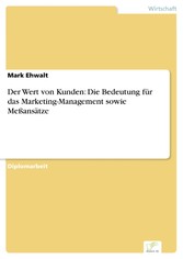 Der Wert von Kunden: Die Bedeutung für das Marketing-Management sowie Meßansätze