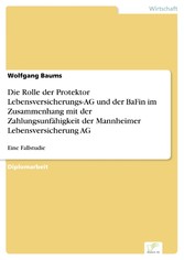 Die Rolle der Protektor Lebensversicherungs-AG und der BaFin im Zusammenhang mit der Zahlungsunfähigkeit der Mannheimer Lebensversicherung AG