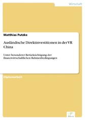 Ausländische Direktinvestitionen in der VR China