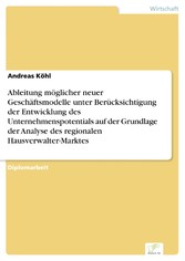 Ableitung möglicher neuer Geschäftsmodelle unter Berücksichtigung der Entwicklung des Unternehmenspotentials auf der Grundlage der Analyse des regionalen Hausverwalter-Marktes