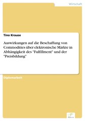 Auswirkungen auf die Beschaffung von Commodities über elektronische Märkte in Abhängigkeit des 'Fulfillment' und der 'Preisbildung'