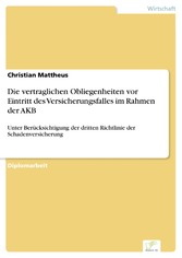 Die vertraglichen Obliegenheiten vor Eintritt des Versicherungsfalles im Rahmen der AKB