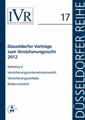 Düsseldorfer Vorträge zum Versicherungsrecht 2012