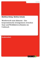 Wettbewerb statt Alimente - Das korporatistische Arrangement zwischen Staat und Wohlfahrtsverbänden im Umbruch