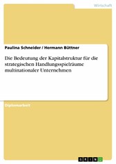 Die Bedeutung der Kapitalstruktur für die strategischen Handlungsspielräume multinationaler Unternehmen