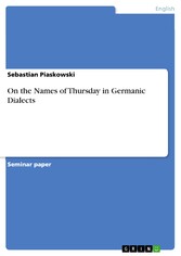 On the Names of Thursday in Germanic Dialects