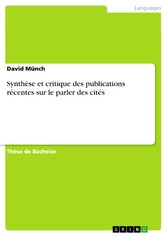 Synthèse et critique des publications récentes sur le parler des cités