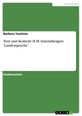 Text und Kontext: H.M. Enzensbergers 'Landessprache'