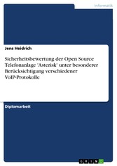 Sicherheitsbewertung der Open Source Telefonanlage 'Asterisk' unter besonderer Berücksichtigung verschiedener VoIP-Protokolle