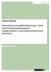 Betriebliche Gesundheitsförderung - Sozial- und Verhaltenspädagogische Tätigkeitsfelder in gesundheitsfördernden Bereichen