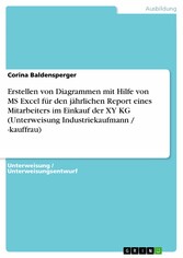 Erstellen von Diagrammen mit Hilfe von MS Excel für den jährlichen Report eines Mitarbeiters im Einkauf der XY KG (Unterweisung Industriekaufmann / -kauffrau)