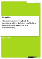 Filmsynchronisation. Vergleich des französischen Films 'La haine' von Mathieu Kassowitz und seiner deutschen Synchronfassung