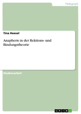 Anaphern in der Rektions- und Bindungstheorie