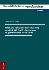 Inhalt und Reichweite der Freistellung gemäß § 110 EnWG - Wettbewerb im geschlossenen Verteilernetz