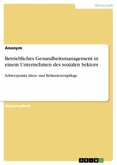 Betriebliches Gesundheitsmanagement in einem Unternehmen des sozialen Sektors