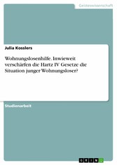 Wohnungslosenhilfe. Inwieweit verschärfen die Hartz IV Gesetze die Situation junger Wohnungsloser?