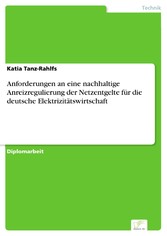 Anforderungen an eine nachhaltige Anreizregulierung der Netzentgelte für die deutsche Elektrizitätswirtschaft