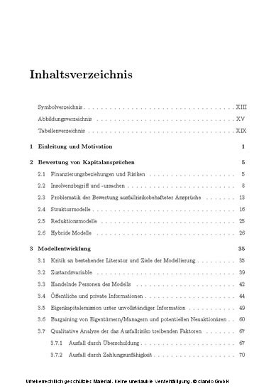 Bewertung von Kreditrisiko bei unvollständiger Information