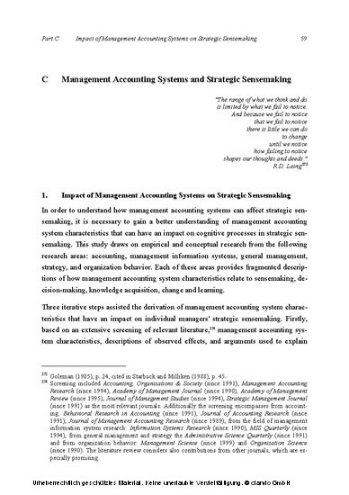 The Role of Management Accounting Systems in Strategic Sensemaking