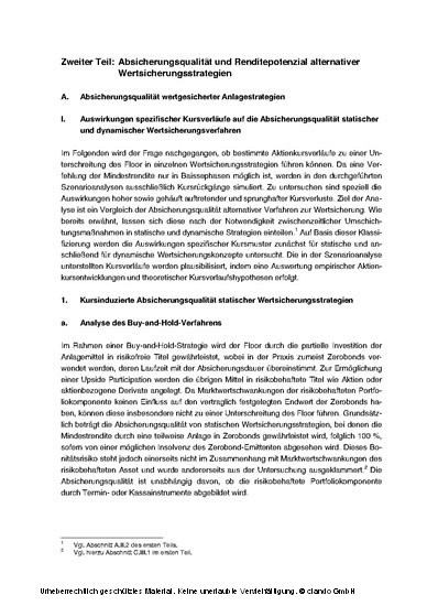 Wertsicherung von Aktienanlagen