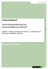 Textsortenbestimmung im wissenschaftlichen Bereich