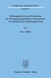 Wirkungsbereich und Schranken der Versammlungsfreiheit, insbesondere im Verhältnis zur Meinungsfreiheit.