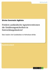 Fördern ausländische Agrarinvestitionen die Ernährungssicherheit in Entwicklungsländern?