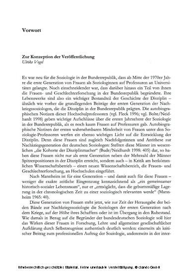 Wege in die Soziologie und die Frauen- und Geschlechterforschung