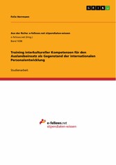 Training interkultureller Kompetenzen für den Auslandseinsatz als Gegenstand der internationalen  Personalentwicklung