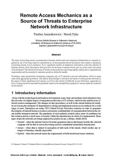 ISSE/SECURE 2007 Securing Electronic Business Processes