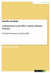 Organisation in der BWL. Aufbau, Abläufe, Projekte