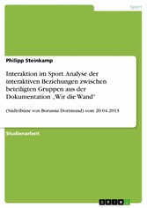 Interaktion im Sport. Analyse der interaktiven Beziehungen zwischen beteiligten Gruppen aus der Dokumentation 'Wir die Wand'