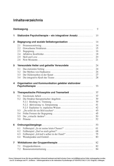 Selbstorganisation in der stationären Psychotherapie