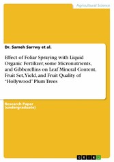 Effect of Foliar Spraying with Liquid Organic Fertilizer, some Micronutrients, and Gibberellins on Leaf Mineral Content, Fruit Set, Yield, and Fruit Quality of 'Hollywood' Plum Trees