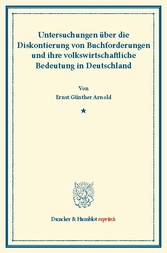 Untersuchungen über die Diskontierung von Buchforderungen