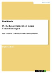 Die Leitungsorganisation junger Unternehmungen