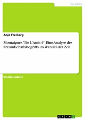 Montaignes 'De L'Amitié'.  Eine Analyse des Freundschaftsbegriffs im Wandel der Zeit