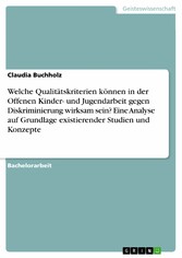 Welche Qualitätskriterien können in der Offenen Kinder- und Jugendarbeit gegen Diskriminierung wirksam sein? Eine Analyse auf Grundlage existierender Studien und Konzepte